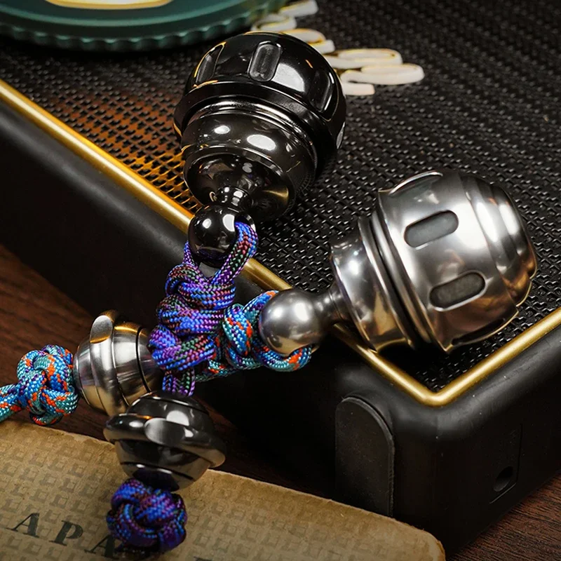 MUYI New Color Black Titanium Mechanical Ringing Fingers Fingertip Gyroscope Ratchet Metal Magnetic Stress Reliever