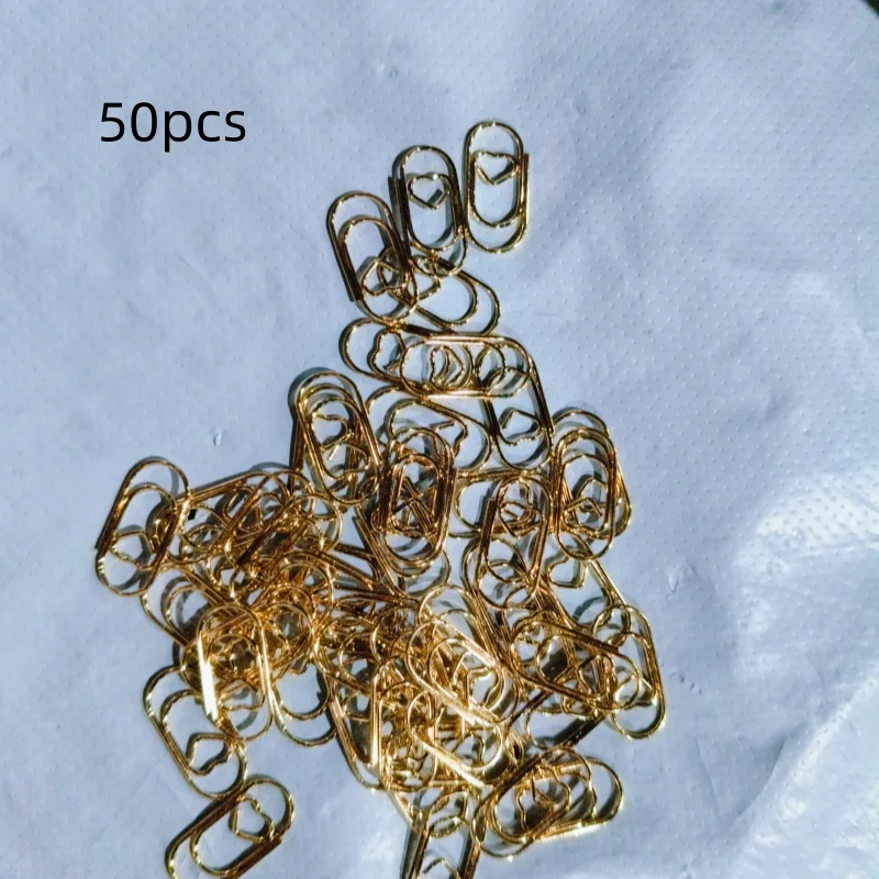 50 قطعة/الحقيبة قلب صغير وردة ذهبية لون الذهب كليب المرجعية الموثق كليب مكتب الملحقات دبابيس الورق خليط كليب #1