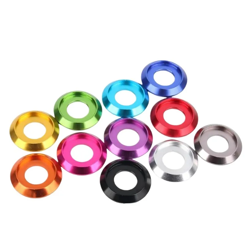 10pcs/lot M2 M2.5 M3 M4 M5 M6 M8 Colourful Aluminum Cup Head Washer for Button Head Screw Bolt ISO7380