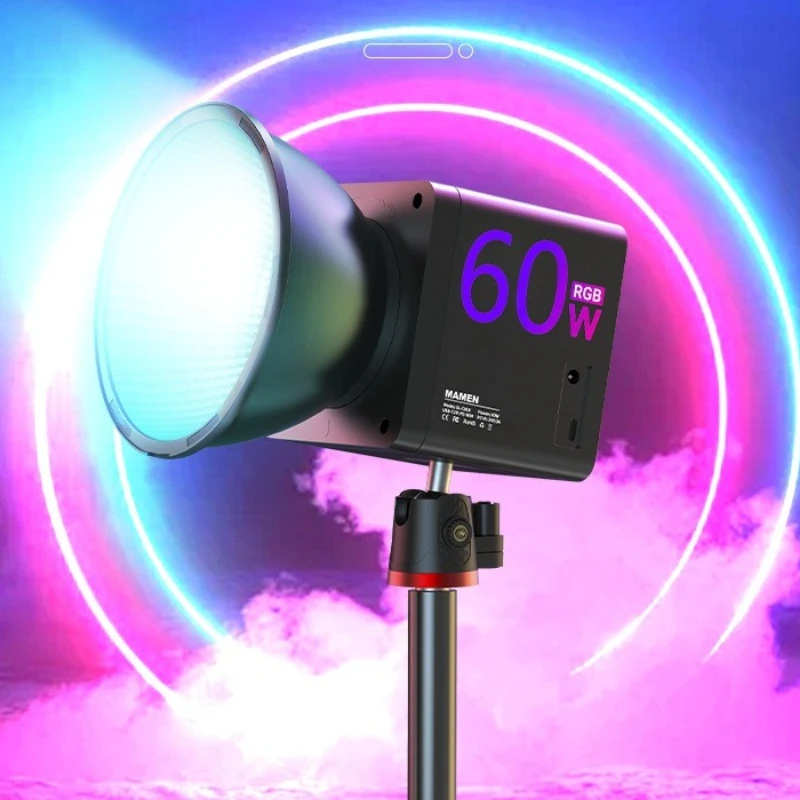 60W 사진 촬영용 조명 휴대용 COB RGB 비디오 라이트 2500-6500K 6700mAh 야외 스튜디오 비디오 녹화 촬영용