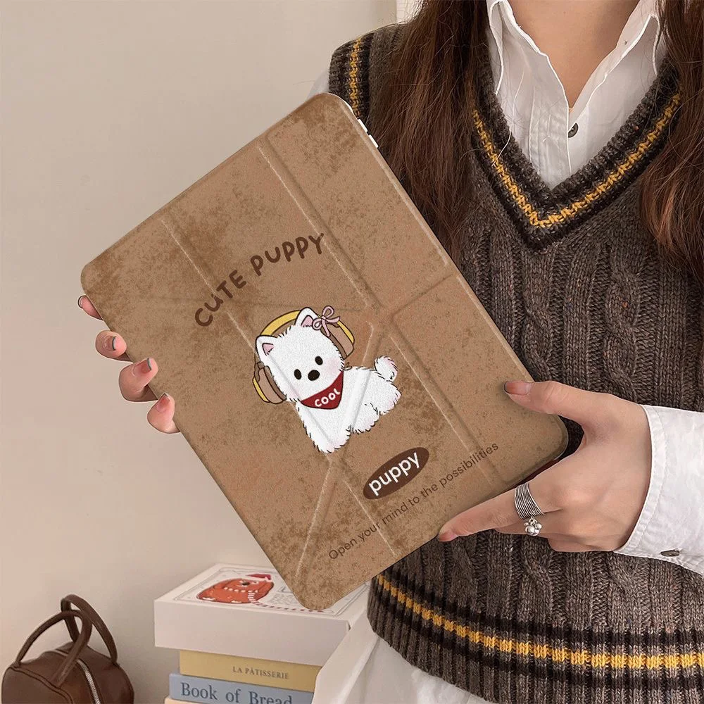 

Brown Puppy Clear Soft Case For iPad 2025 Air 13 11 inch iPad Pro 12.9 11 inchPencil Holder Case Air 5 4 10.9 inch Stand Cover