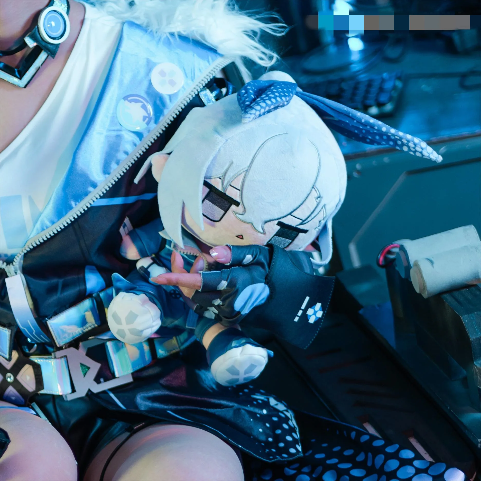 Auf Lager 35 cm Honkai: Star Rail Silver Wolf Gefüllte sitzende Plüschtiere Plüschpuppe mit Skelett Kleidung Kissen Anime Spielzeug Kinder GIF