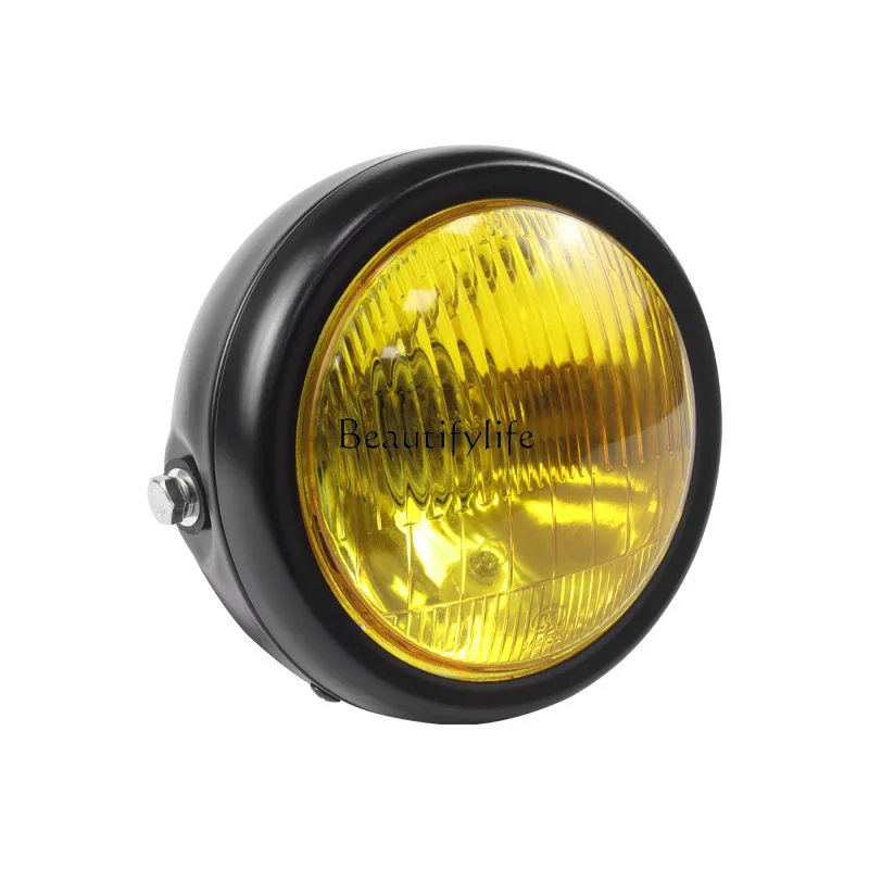 

Motorcycle accessories retro round metal 6 inch headlights motorcycle modified cool black headlights