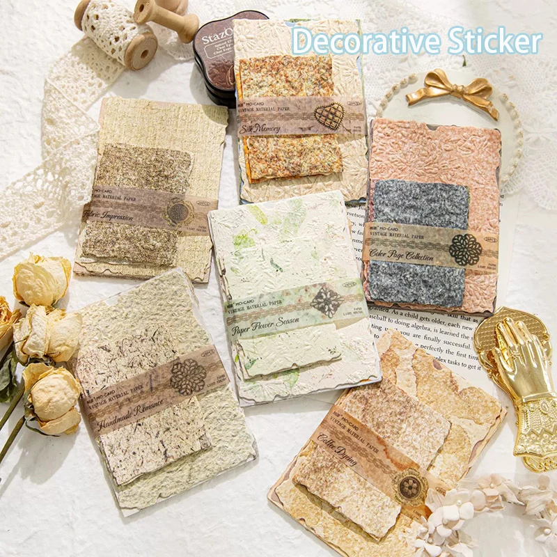 28 Blatt/1 Packung Retro Relief-Textur Dekoratives Papier DIY Handgemachtes Fotoalbum Dekorative Materialien Schreibwaren