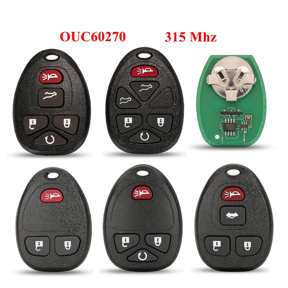 

jingyuqin New Remote Key For Chevrolet Tahoe Traverse GMC Yukon 2007 2008 2009 2010 2011 2012 2013 2014 15913427 OUC60270 315Mhz