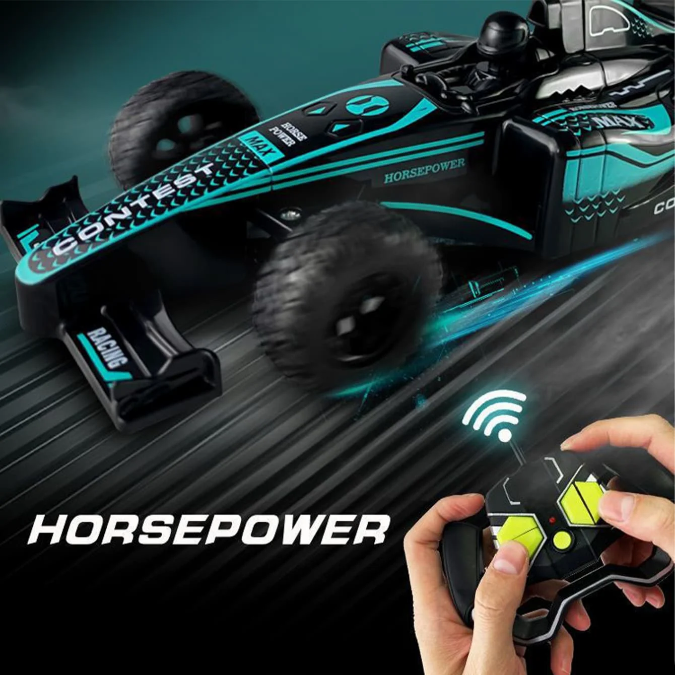 4 Channels 2.4GHz Remote Control Race Car with 4WD System Battery Powered Formula RC Car for Adult Kids Festival Gifts for Boys