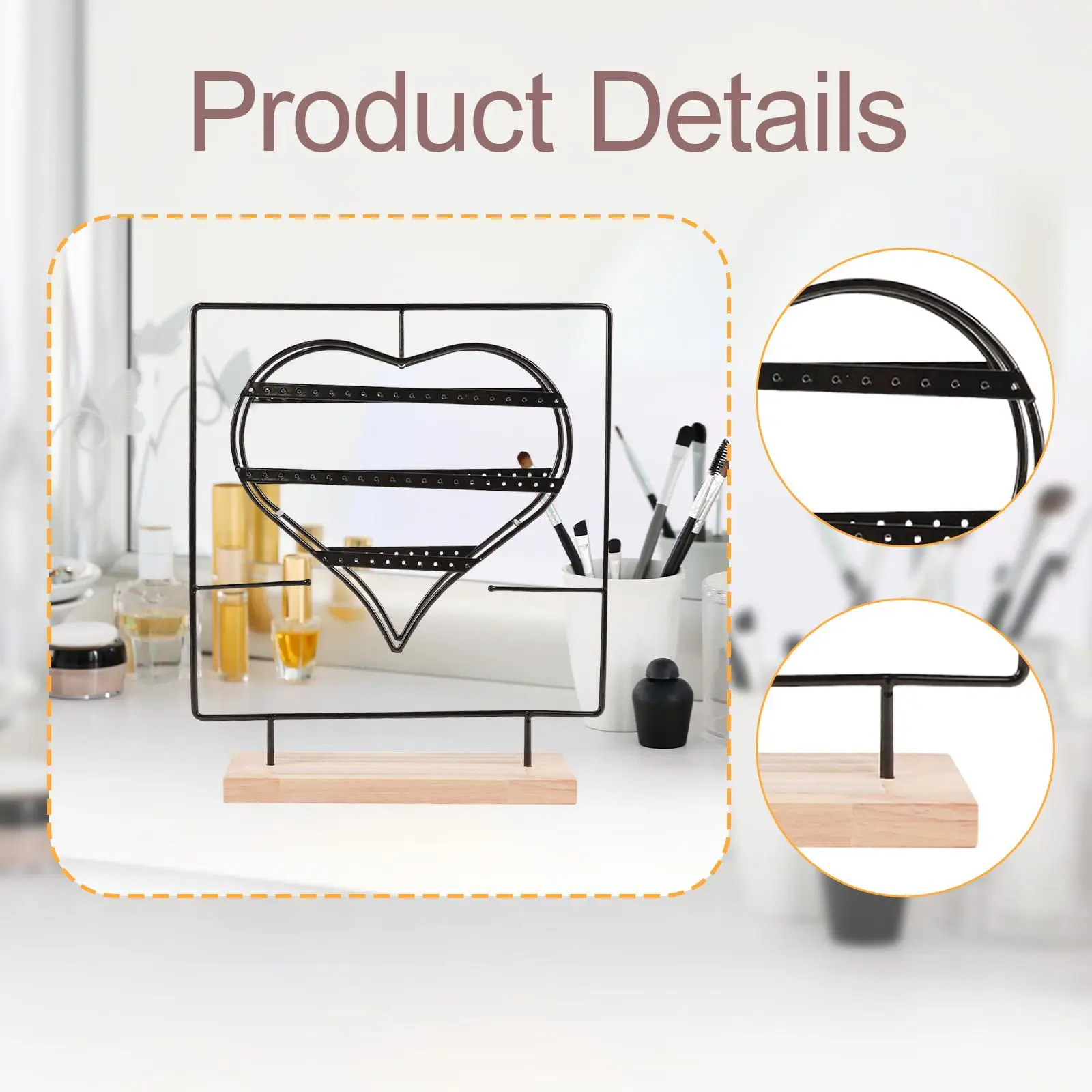 حامل القرط منظم تخزين المجوهرات ذو السعة الكبيرة لمتجر المنزل