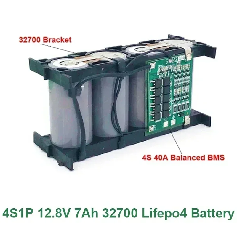 Batterie au lithium Lifepo4 32700, 4S1P, 12.8V, 7Ah, 4S, 40A, pour vélo électrique, bateau électrique, alimentation sans interruption