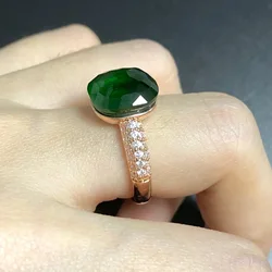 12.6mm Ring For Women Flat Crystal Ring Inlay Zircon Gold Plated Pink Blue Purple Crystal Square Sweet Candy Color Ring