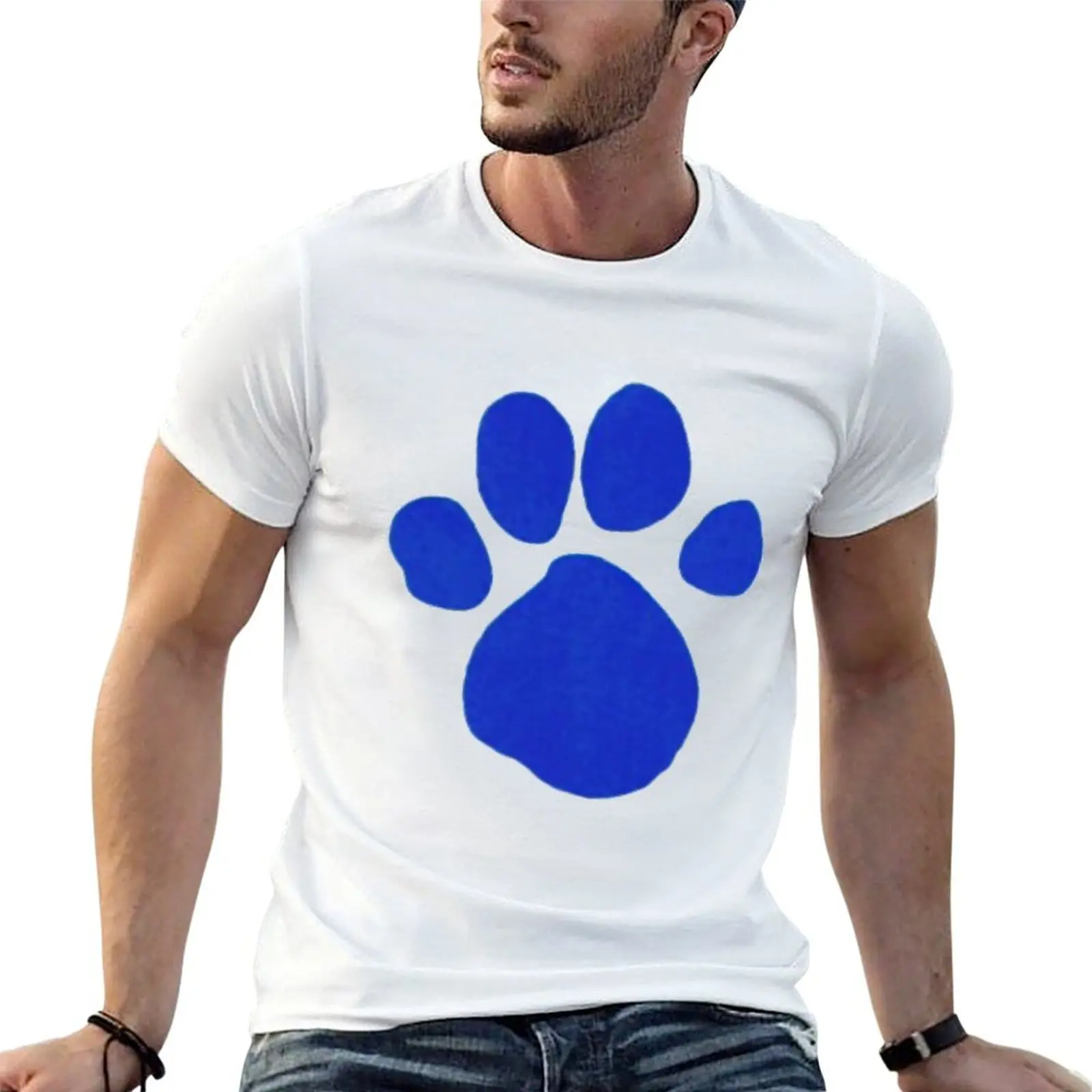 

Blue’S Clue’s Paw Print T-Shirt man t shirt cotton man t shirts for men casual T-Shirt