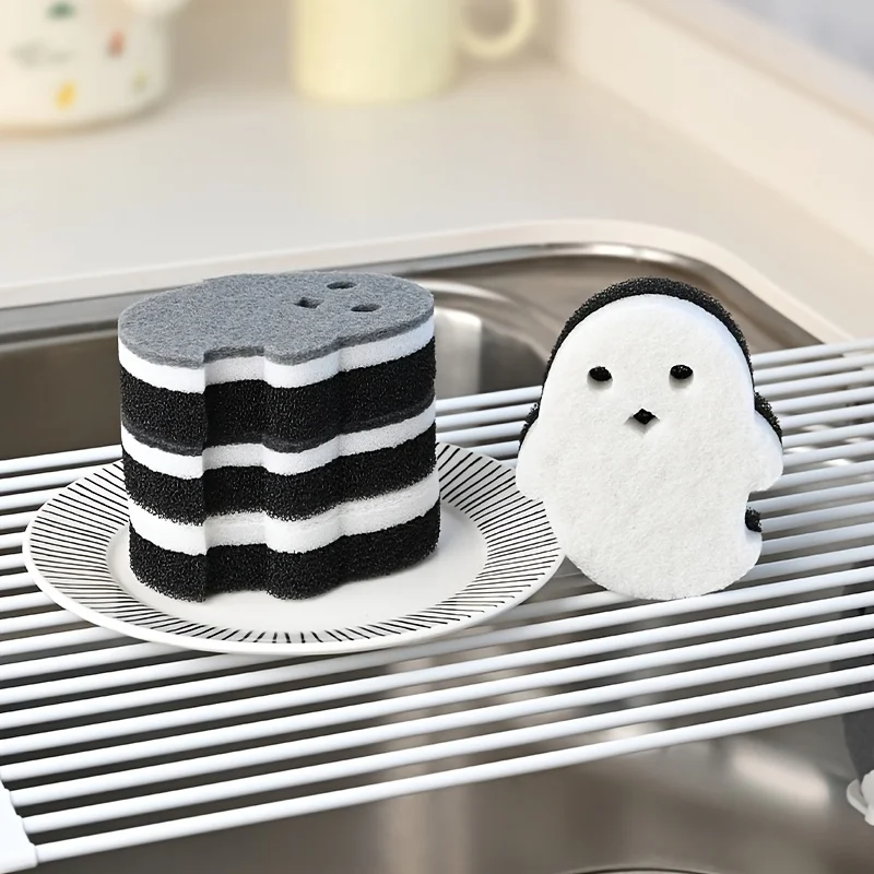 3pcs Multi-Purpose Ghost Cleaning Sponge Eraser Three-Layer Double-Sided Cleaning Eraser Suitable for Bathroom, Toilet,Kitchen