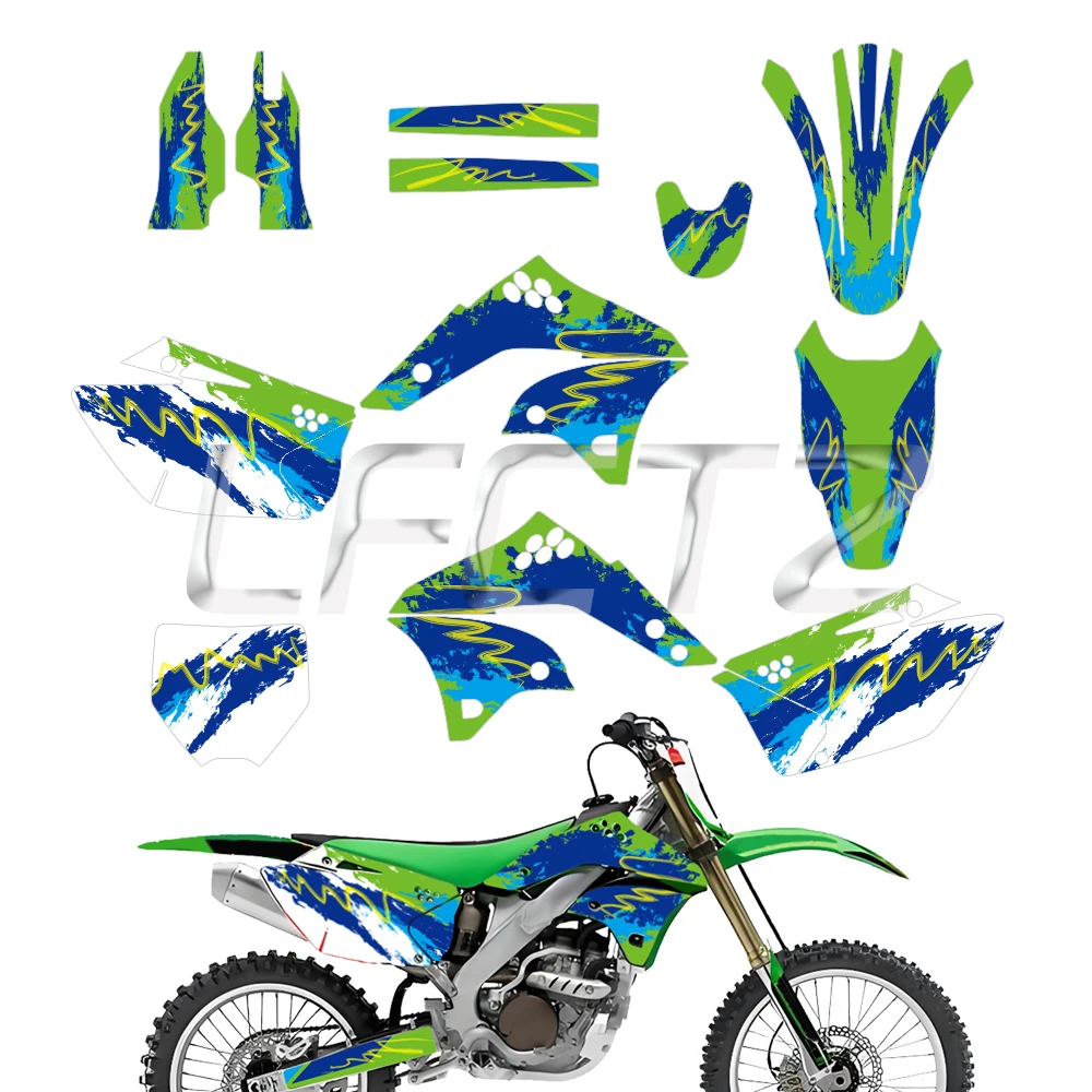 Fit for Kawasaki KXF250 KXF 250 KX250F KX 250F 2006 2007 2008 Motorcycle Decor Background Full Set of Graphics Decals Stickers