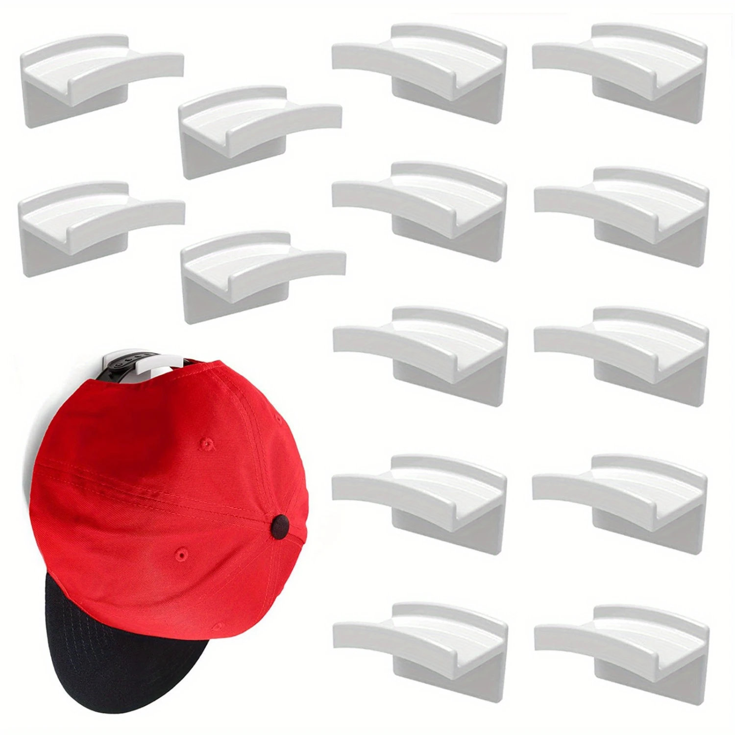 

15pcs Hat Hanging Rack, Plastic Hat Organizers For Baseball Caps, Wall Mounted Hat Holder For Entrance, Door Back, Household Or
