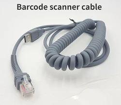 Spiral wound cable for bar code scanner.USB to RJ45 Helical spring cable for Symbol Barcode Scanner LS4278 LS2208 2208AP Generic