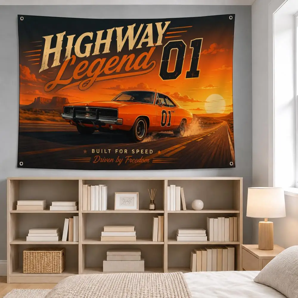 TV Series The Dukes of Hazzard Flags wall flag fabric hanging flag room decor apartment living room photo corner