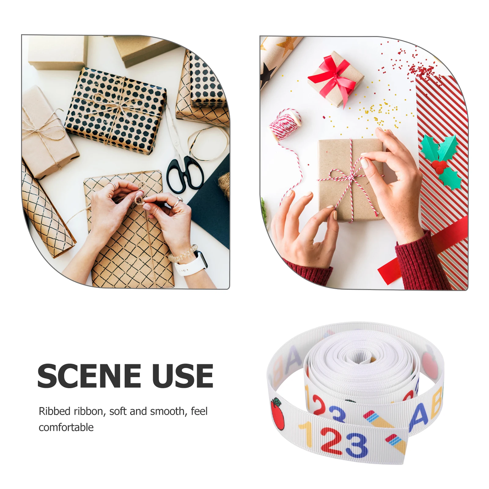 2 Rolls Ribbon Decorative Polyester Plaid Gift Wrapping for Bouquets Bow Gift Ribbon Decor Knot Making Wedding Floral