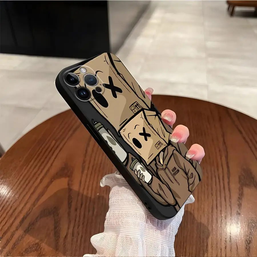 حافظة لهاتف آيفون 17Air SE 7 8 17 16 Pro Max 14 13 Mini 11 15 Plus X XS XR 12 نمط رجل ورق كرتوني