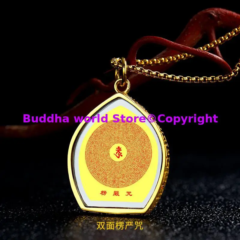 2026 NEW  Greco Buddhist GOOD LUCK talisman gold Shurangama scripture Buddha figure scripture Pendant safety efficacious Amulet