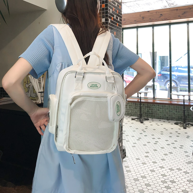 New Backpack Women Clear Transparent Itabag Girls Multipockets School Bags For Teenage Girls Women Bag Ita Bag DIY Backpacks