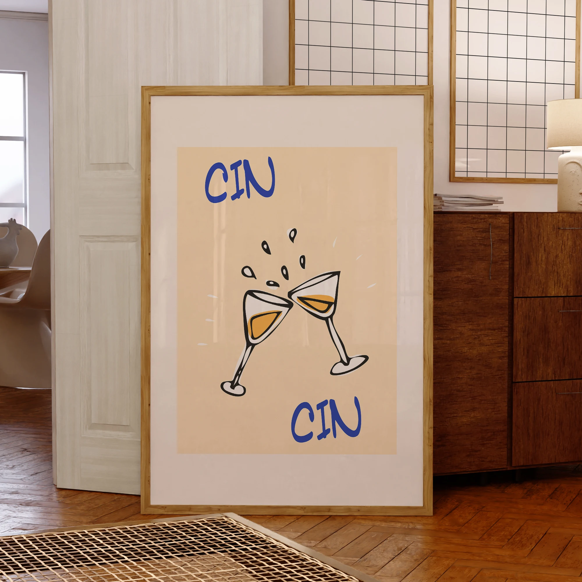 Modern  Retro Moderno Cin Wine Bar Cóctel Bebidas Wall Art Prints Canvas Painting Poster Picture For Living Room Home Decor