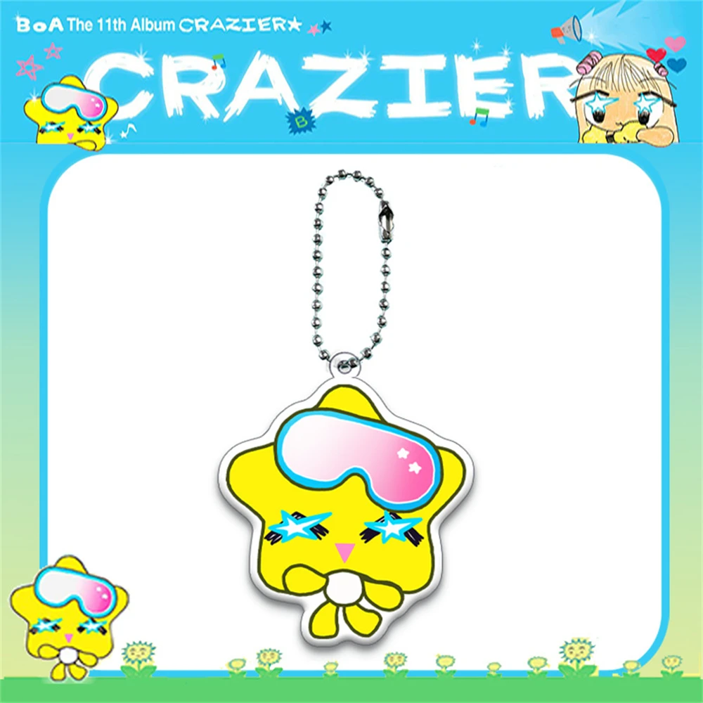 KPOP BoA 11th ألبوم كريزر الكرتون سلسلة مفاتيح مصنوعة من الأكريليك الذكرى لطيف على الوجهين كيرينغ حقيبة قلادة Kwon BoA المشجعين جمع هدية #2