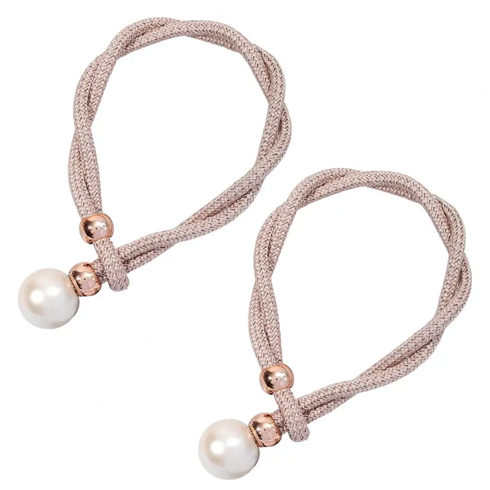 Window Cord Ties Adjustable Faux Pearl Curtain Tiebacks Set Punch-free Curtain Ties Rope Heavy Duty Handmade