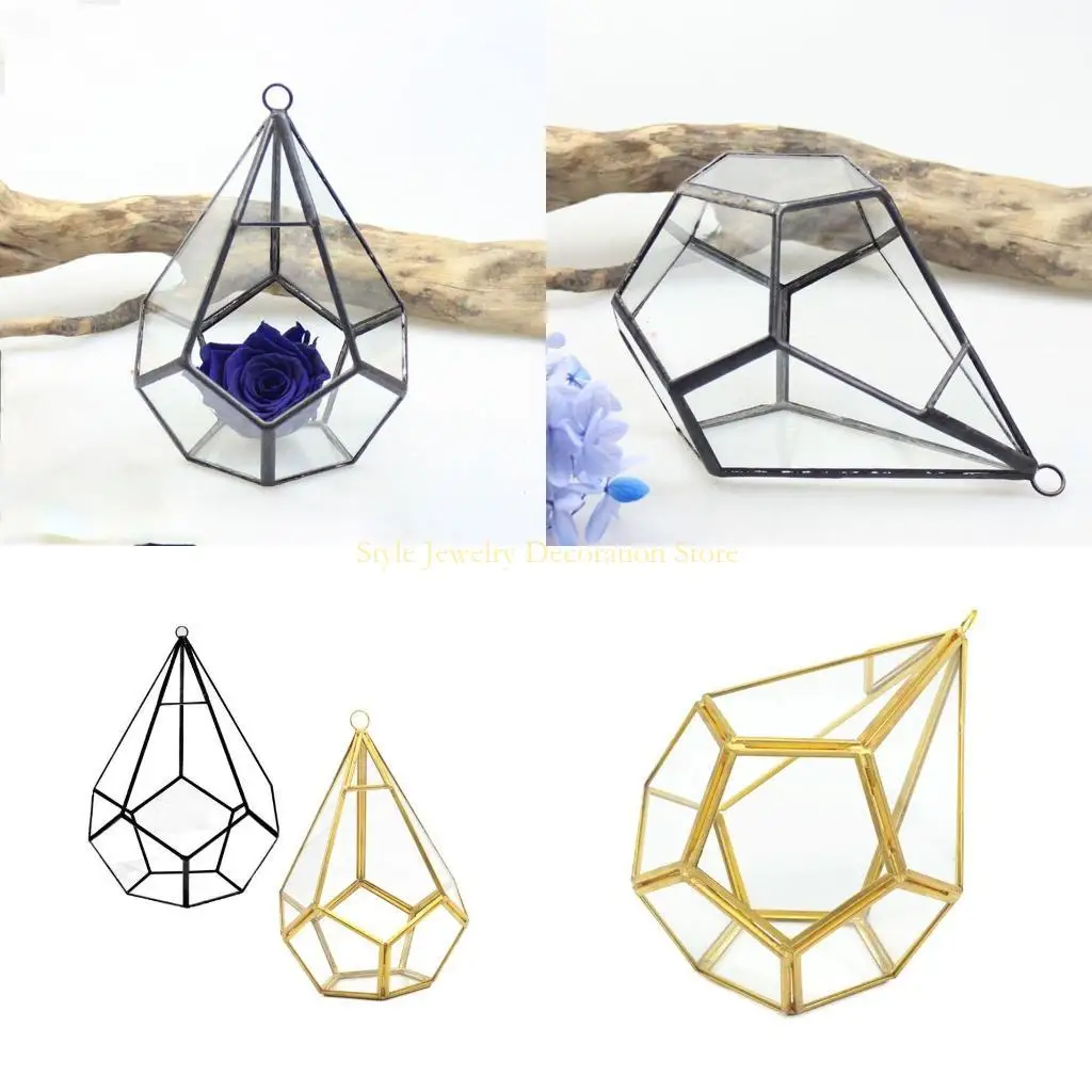

D46E Rustic Geometric Hanging Accessories Rustic Free-standing Hanging Metal Racks