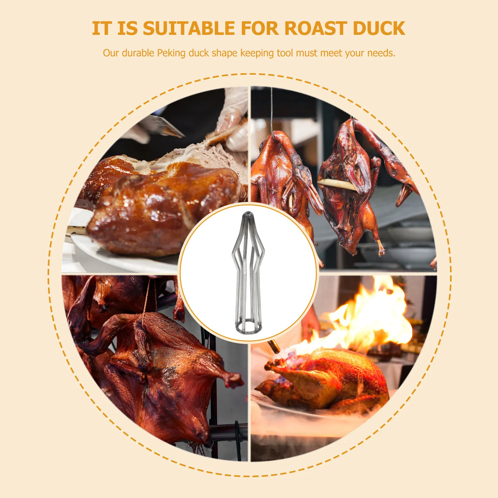 2 Soportes para Asar Pato al Estilo Pekín, Herramienta de Asado de Acero Inoxidable Premium, Soportes Duraderos para Parrilla, para Barbacoa en Casa o al Aire Libre
