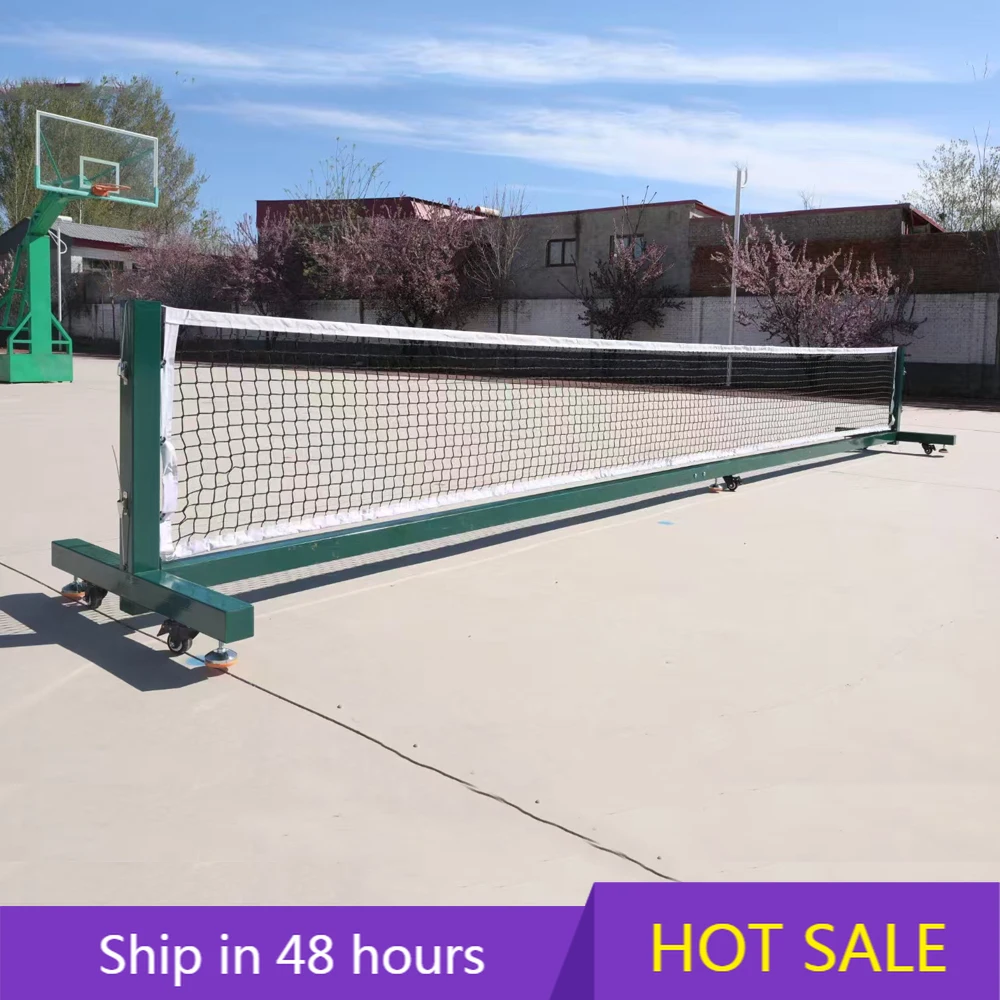 

YTYIN Heavy-Duty Outdoor Tennis & Pickleball Stand Portable Rolling Steel Net Post with Wheels for Courts Easy-Move Tennis Net