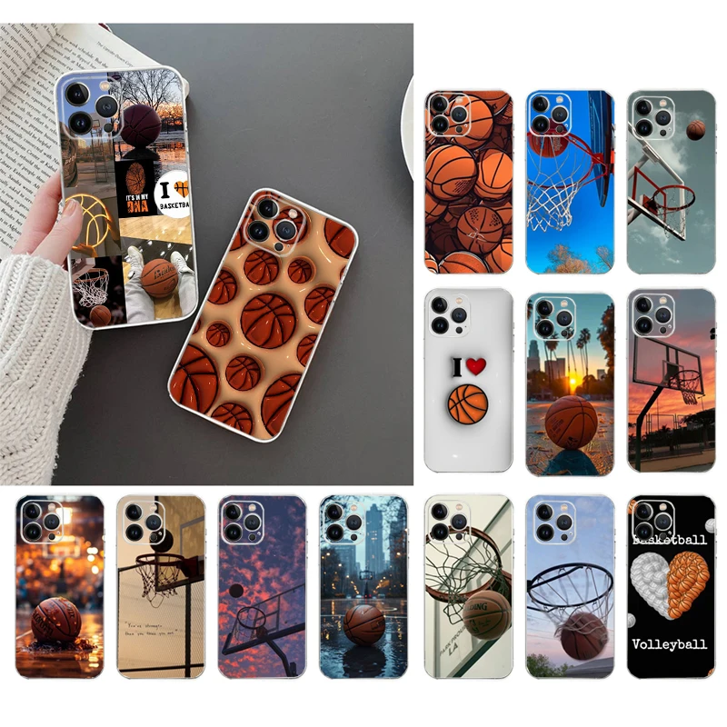 

I love basketball Sport Phone Case Carcasa Funda For iPhone 17 Pro Max Air 17 16 15 14 13 Pro Max 15 16 Pro 15Plus