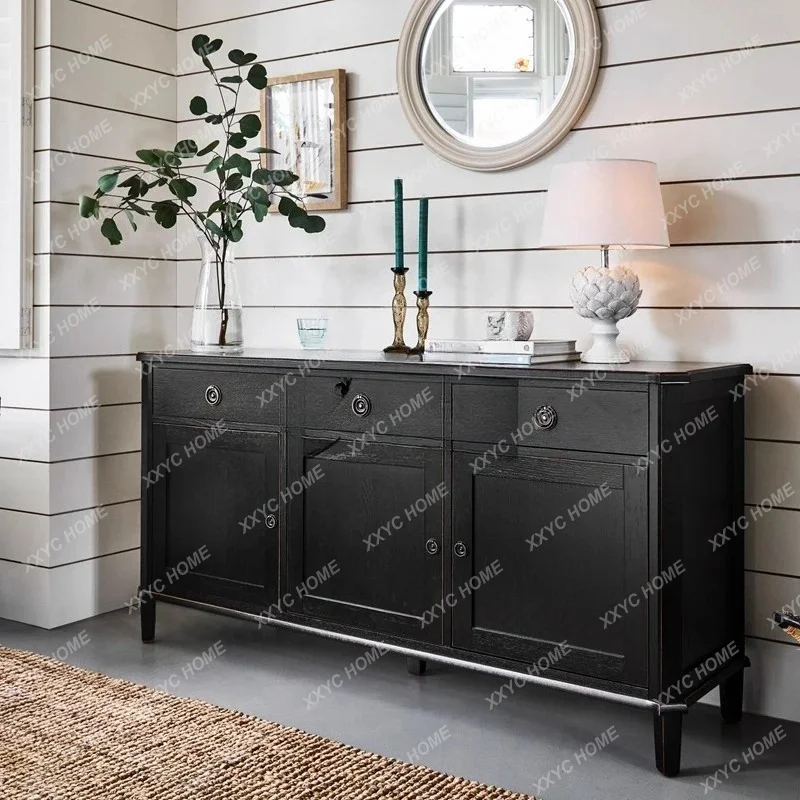 

solid wood retro dining side cabinet, antique tea cabinet in the living room