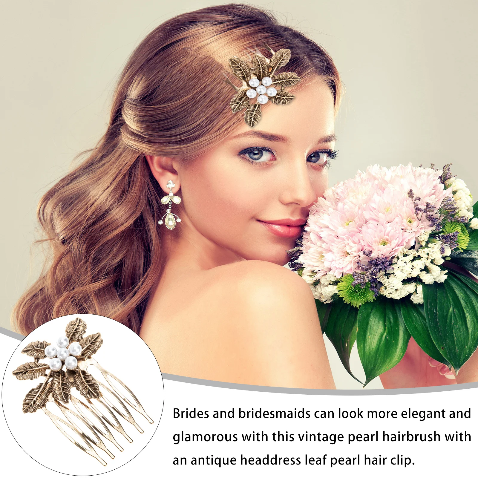 

4 шт., винтажный дизайн с жемчугом в виде листьев, свадебный уклад, свадебный жемчуг, аксессуары для волос, инструмент для свадьбы, выпускного вечера, женские аксессуары для волос