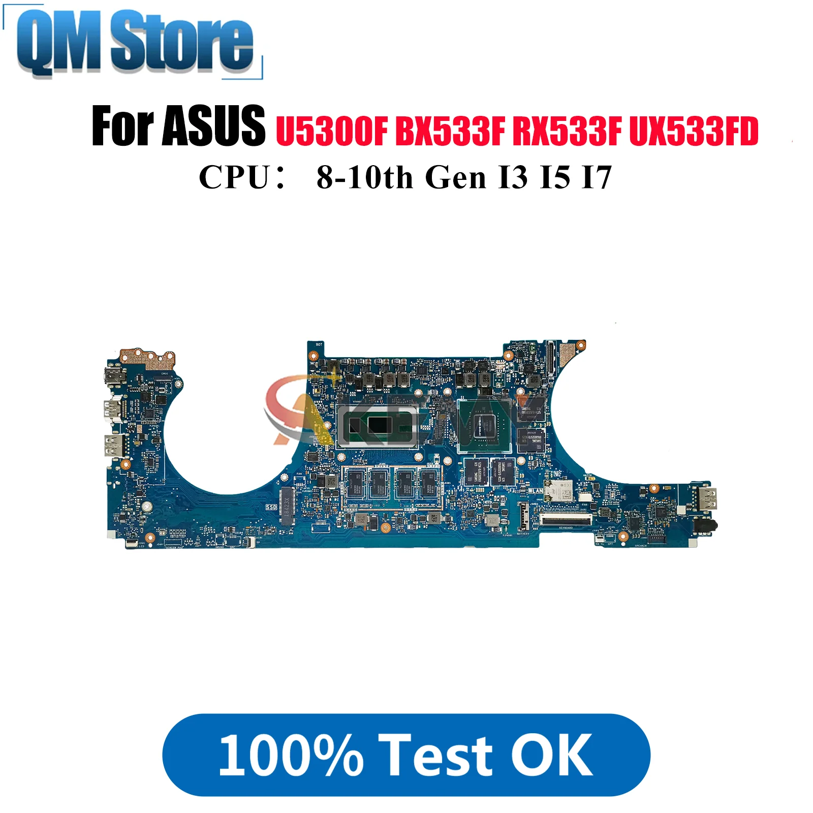 UX533FD Laptop Motherboard For ASUS ZenBook U5300F RX533F UX533FN UX533F UX533FD BX533F Notebook Mainboard With I3 I5 I7 CPU stk