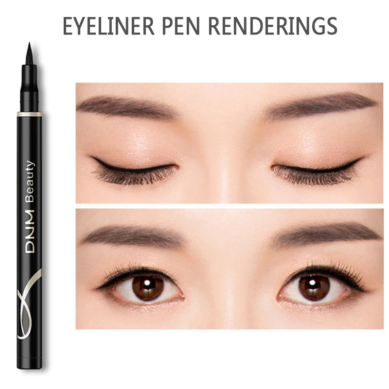 DNMNatural Black Waterproof Eyeliner Long Lasting Eye Liner Contour Makeup No-blooming Liquid Eyeliner Women Make Up TSLM2