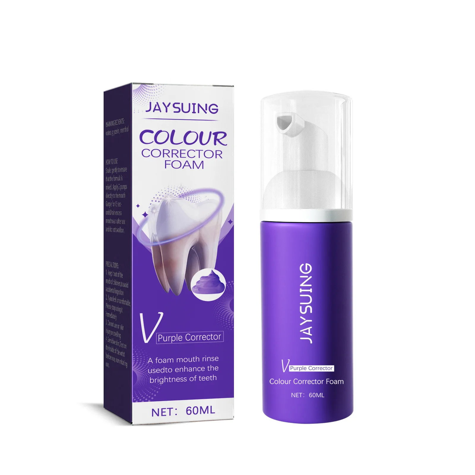 Color Corrector Mousse Toothpaste Deep Cleansing Dental Stain Reduce Yellow Remove Bad Smell Brightening Teeth Bleach Toothpaste