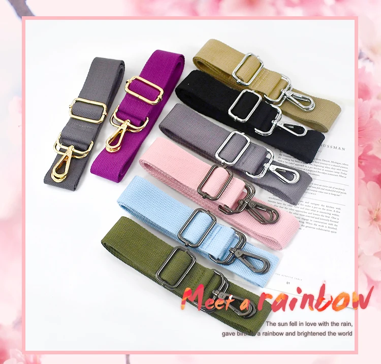 Deepeel 3.8cm New Canvas Solid Color Strap Handbag Crossbody Replacement Shoulder Straps Adjustable Women's Bag Accessories