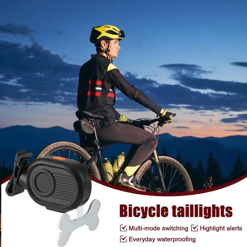 Rechargeable Bike Rear Light 3 Modes USB Safety Warning Bike Light Waterproof Bright Cycling Safety Flashlight For Night Riding