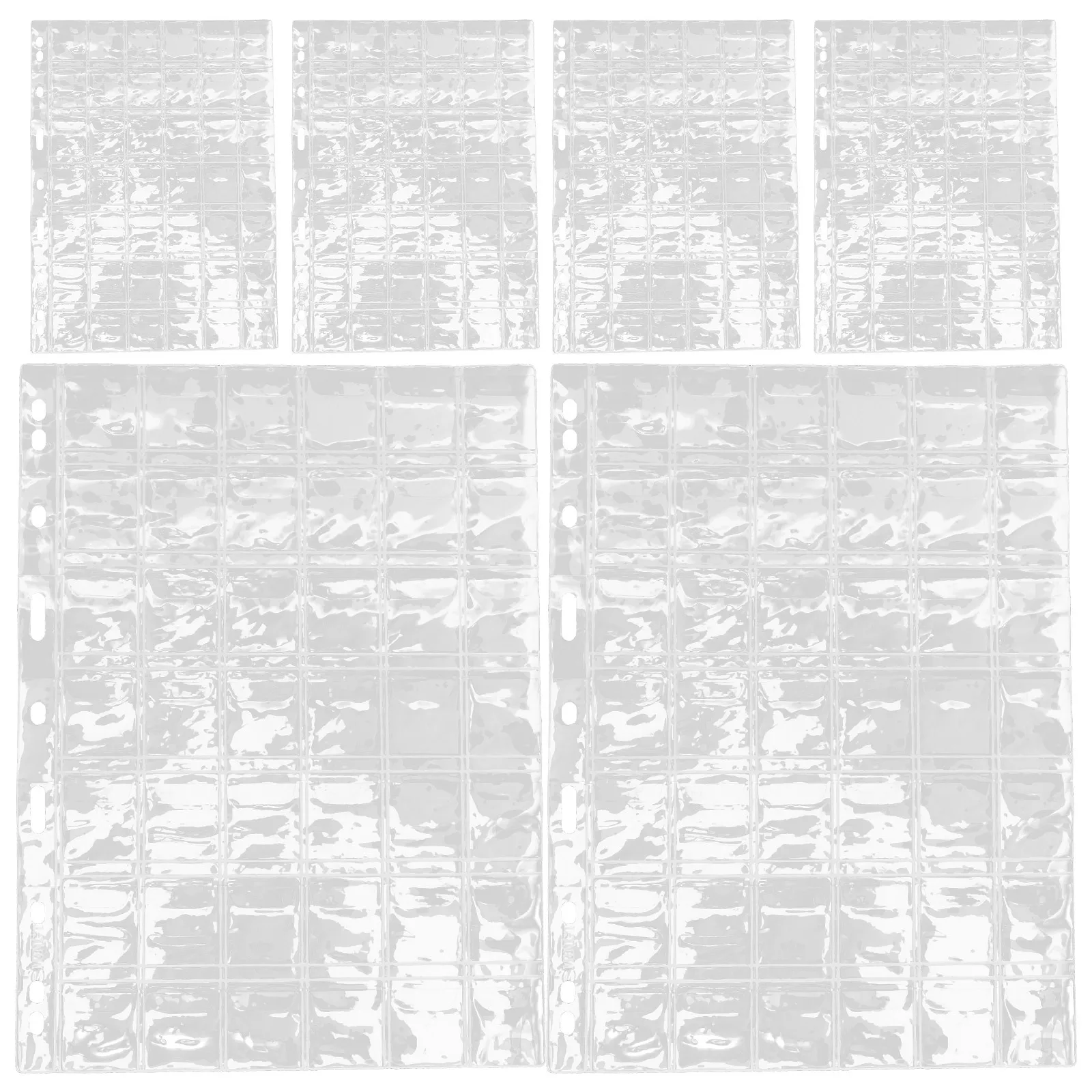 

6pcs Coin Collecting Album Pages Transparent Pvc Stamp Storage Pockets For Organizing Coins Stamps Collection Loose-Leaf Holder