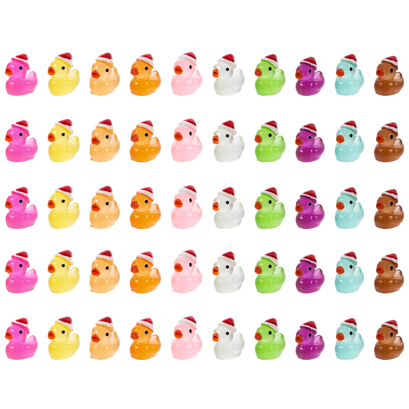 50 قطعة البط الراتنج الصغير مع تأثير توهج ديكور صغير لسيارة حديقة تخطيط المناظر الطبيعية الصغيرة قطع الزينة #1