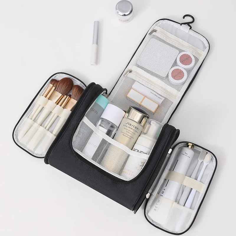 Thick and wear-resistant Oxford cosmetic bag large capacity convenient wash bag three zipper travel supplies finishing bag