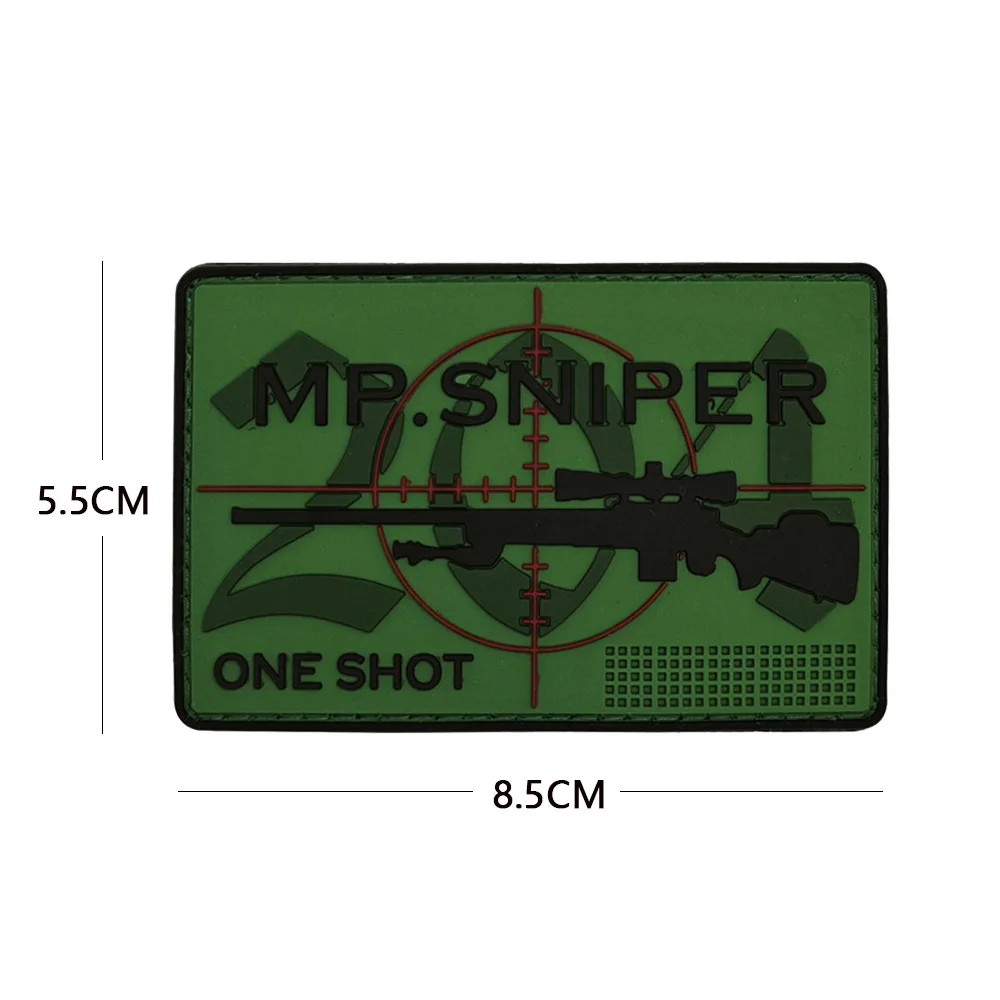 Fun 3D PVC Girl and Dog Patches MP.SNIPER Hook And Loop Fastener VFC Morale Tactical Patch For Backpack Armband Badge For Jacket