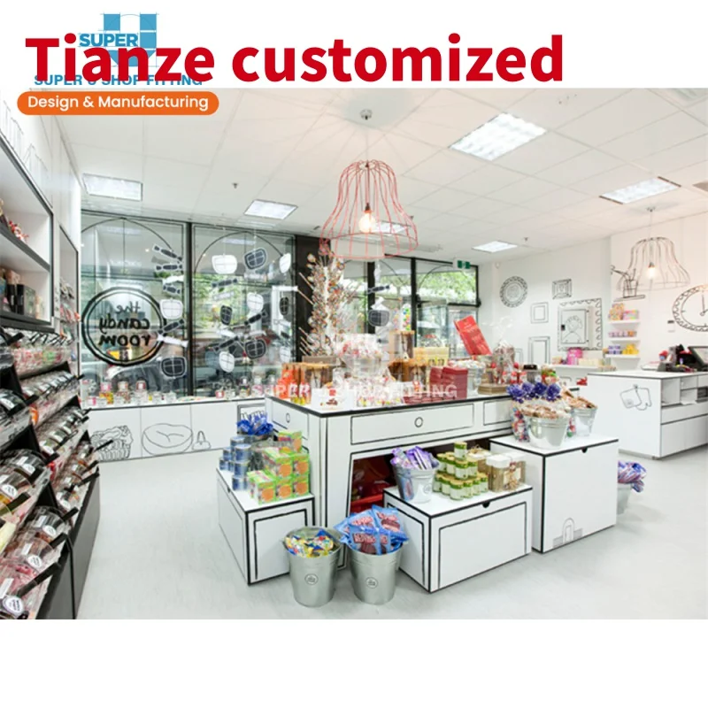 (customized)Custom Sweet Retail Display Store Candy Display Rack Lolly Candy Display Shelf Store Furniture Sugar Candy Shop Deco