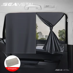 SEAMETAL 2-Layer Car Sun Visor 2PCs Car Window Curtain Sunshade for Rear Seat UV Blocking Privacy Curtain Auto Sun Shade Cover