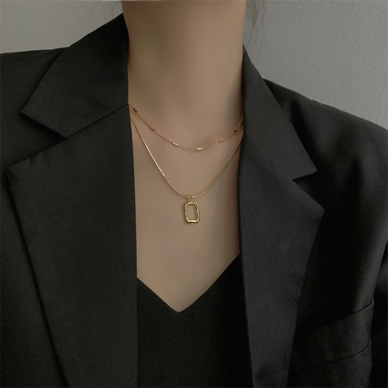 17KM Gold Silver Color Necklace for Women Girl 2023 New Fashion Vintage Adjustable Chain Necklaces Trendy Jewerly Accessories