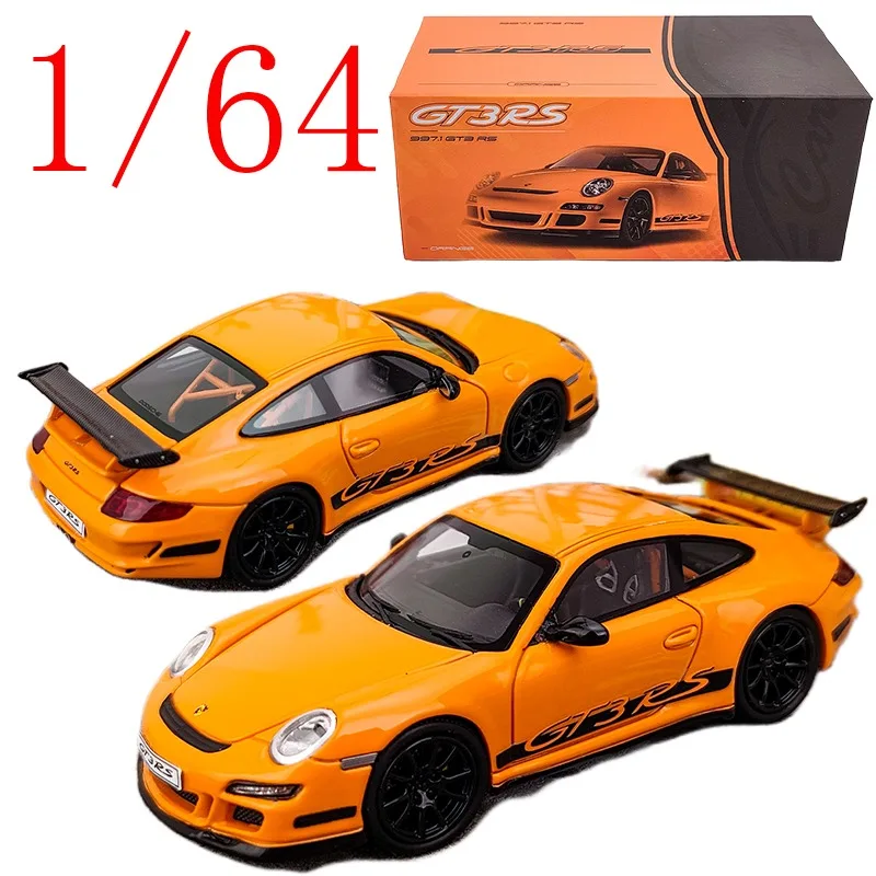 

Cars Lounge Diecast 1/64 Scale Porsche Resin Model Car Porsche 997.1 GT3 RS Orange Play Vehicles Toys for Boys Gift Original Box