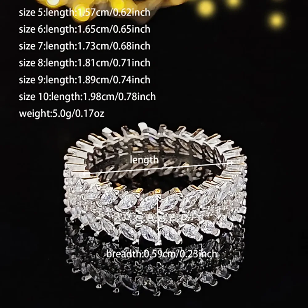 Luxury Fashion Marquise Zircon Cut Eternity Band Ring for Wedding Engagement Love Girls Ladys and Women Sepcial Unique R7035b