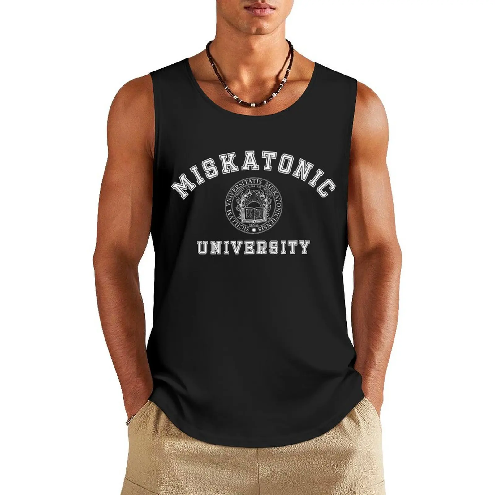 

Miskatonic University with Seal, light print Tank Top Men's sleeveless gym clothes for man fashion 2024 man