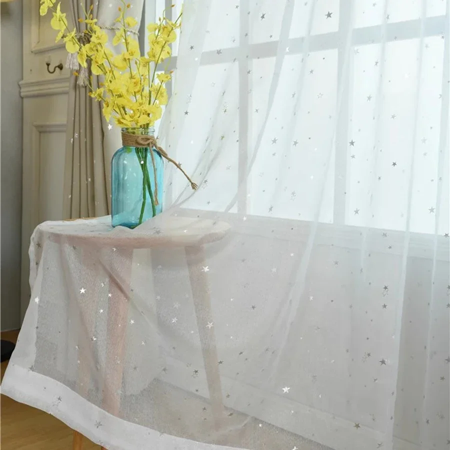 Shiny Stars Children Cloth Curtains For Kids Boy Girl Bedroom Living Room Blue/Pink Blackout Cortinas Custom Made Drape wp123#45