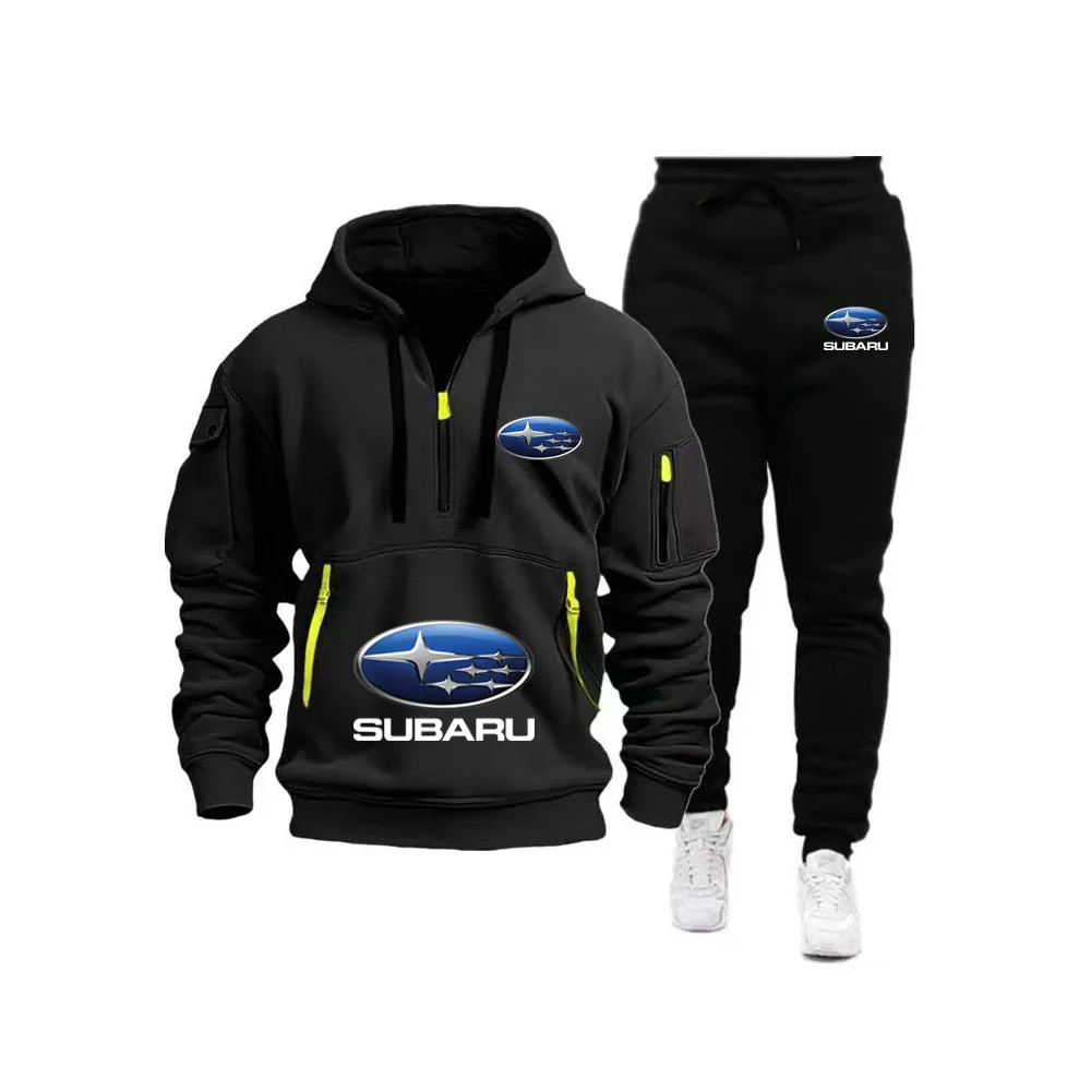 

Men's popular fleece zipper hooded sweatshirt SUBARU series European and American casual comfortable pullover hooded sweatshirt