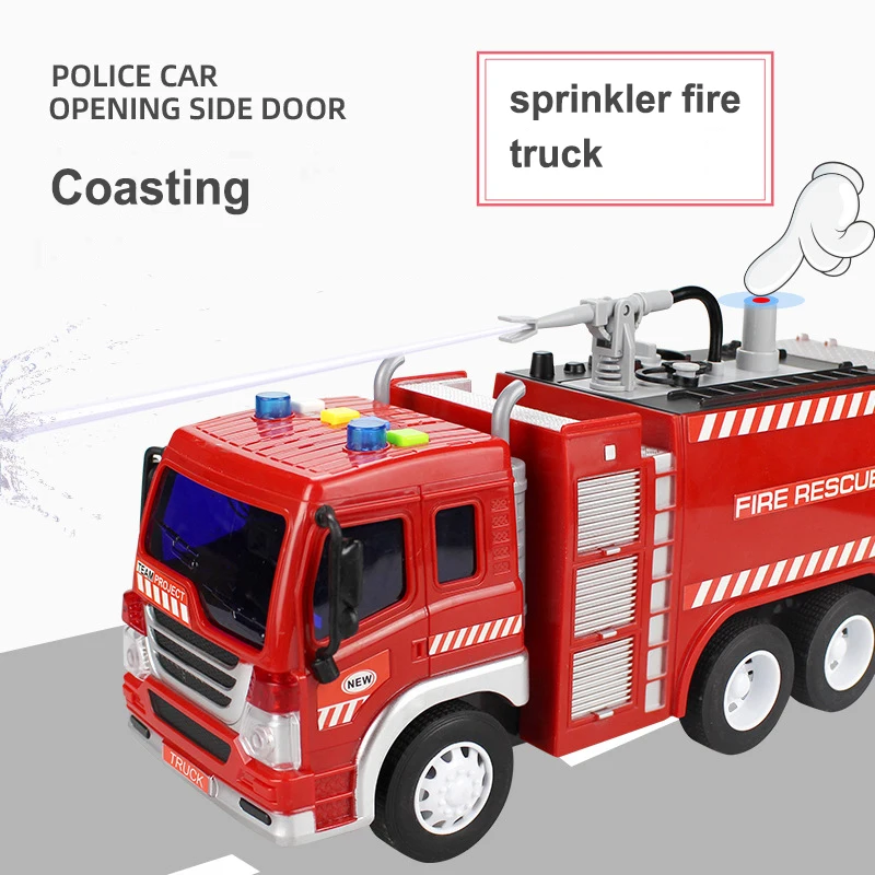 1:16 Fire Truck Model Simulation Sound and Light Inertia Firefighter Rescue Engineering Vehicle Children\'s Assembly Toy